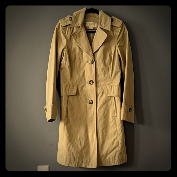 Michael Kors Khaki Trench Coat sz XS - Picture 1 of 7
